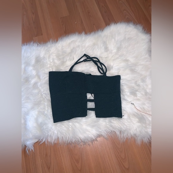 4SI3NNA teal sparkle crop top size XS matching skirt sold separately! - Picture 5 of 8